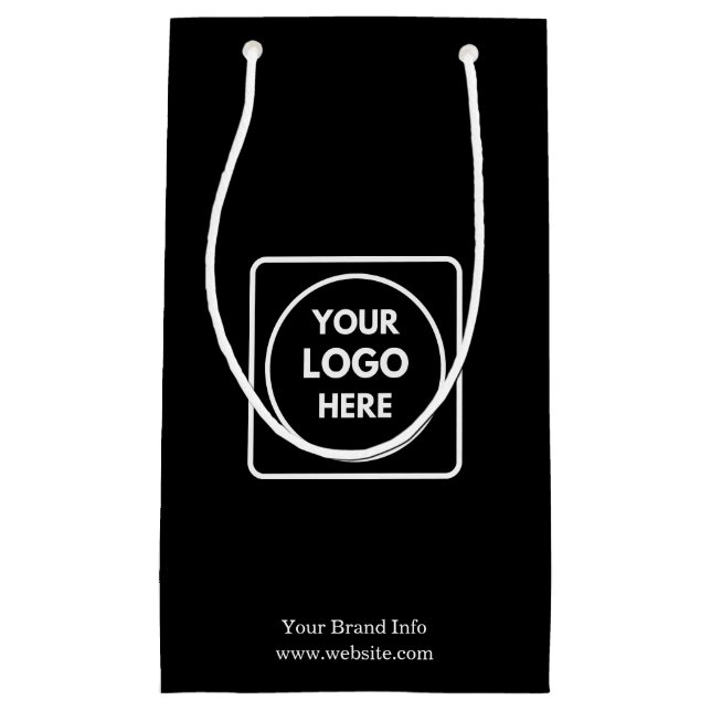 Black Gift Bag | Custom Corporate Logo Small Bag (Front)