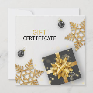 Black Gift Gold Snowflake Christmas Ball Gift Card