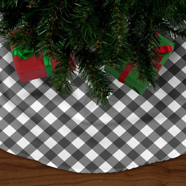 Black Gingham Brushed Polyester Tree Skirt (Creator Uploaded)