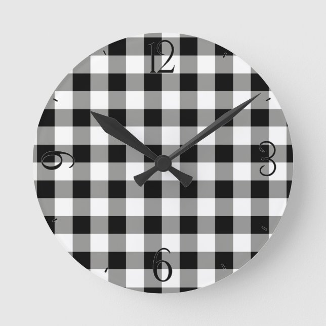 Black Gingham Clock (Front)