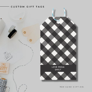 Black Gingham Gift Tag