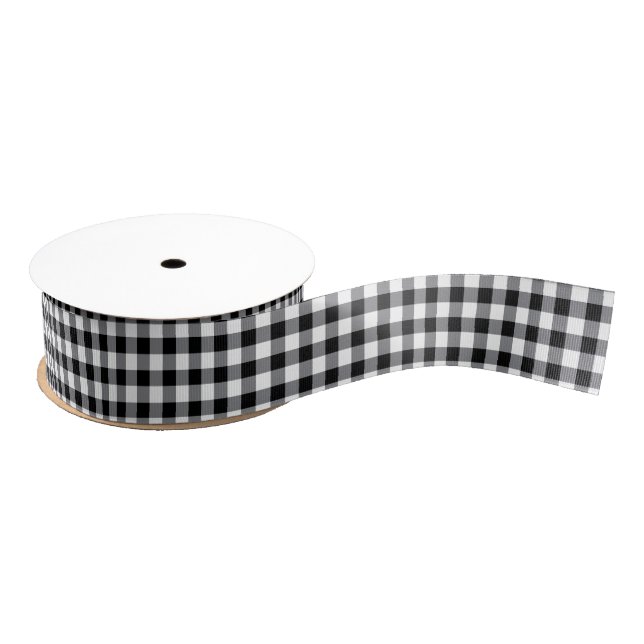 Black Gingham Grosgrain Ribbon (Spool)