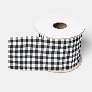 Black Gingham Grosgrain Ribbon