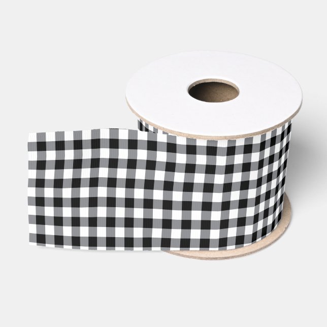 Black Gingham Grosgrain Ribbon (Spool)