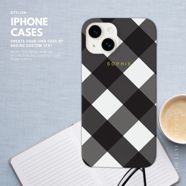 Black Gingham iPhone 7 Plus Case (Creator Uploaded)