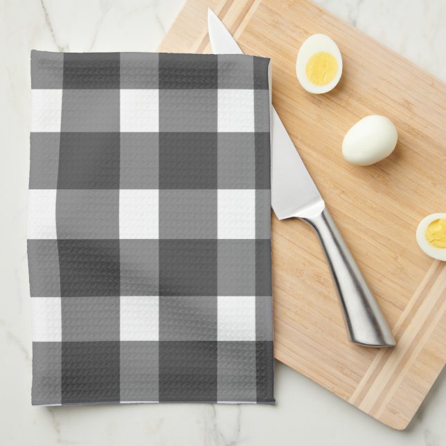 Black Gingham Kitchen Towel (Quarter Fold)