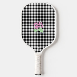 black gingham pickleball paddle