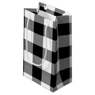 Black Gingham Small Gift Bag