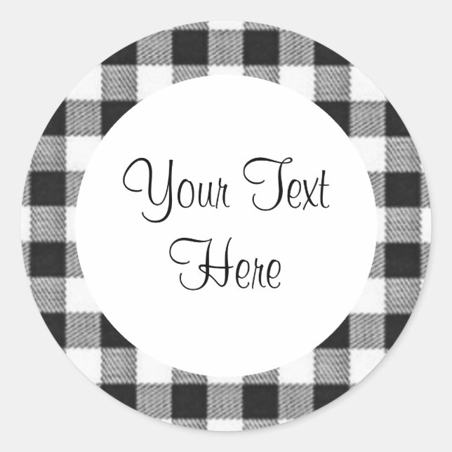 Black Gingham Sticker (Front)