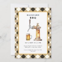 Black Gingham Tap & Beer Keg Backyard BBQ Party