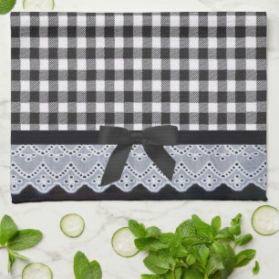 Black Gingham Tea Towel
