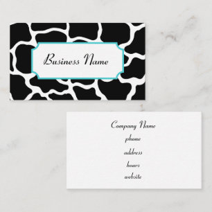 Black Giraffe Print Business Card