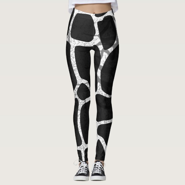 Black giraffe print leggings (Front)