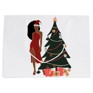 Black Girl Afro Christmas Gift Bag