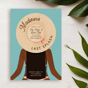 Black Girl Bachelorette Pool Party - Last Splash Invitation