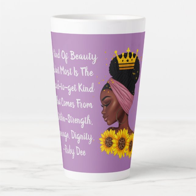Black Girl Beauty Within Empowering Quote  Latte Mug (Front)