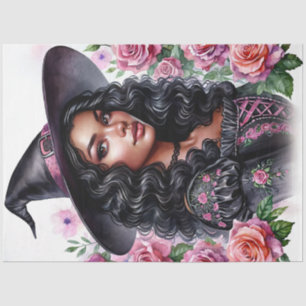 Black Girl Bubblegum Witch Pink-o-ween Tissue Paper