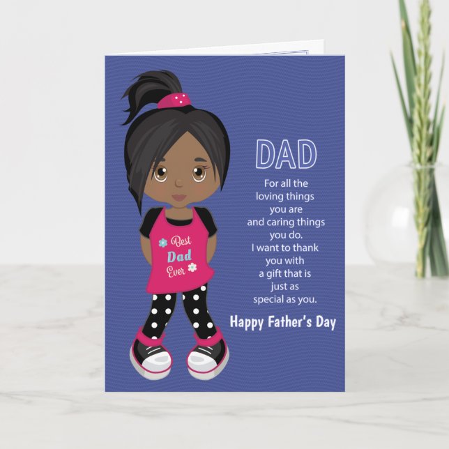 Black Girl Father's Day Coupon Card (Front)