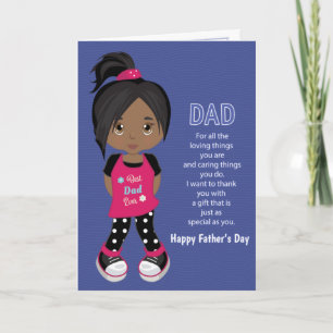 Black Girl Father's Day Coupon Card