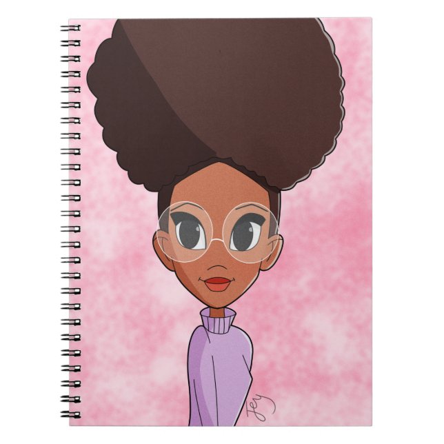 Black girl in glasses notebook (Front)