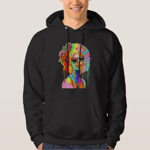 Black Girl Inspired Black Woman Paint Dripping Rel Hoodie