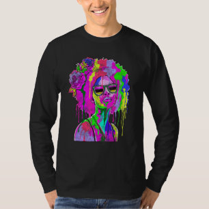 Black Girl Inspired Black Woman Paint Dripping Rel T-Shirt
