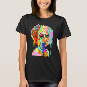 Black Girl Inspired Black Woman Paint Dripping Rel T-Shirt