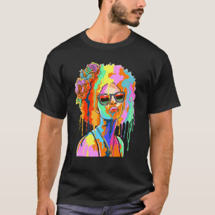 Black Girl Inspired Black Woman Paint Dripping Rel T-Shirt