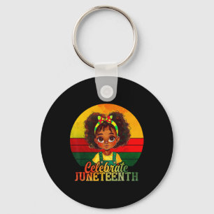 Black Girl Juneteenth 1865 Celebrate Independence  Key Ring