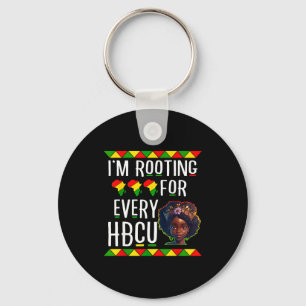 Black girl juneteenth i'm rooting for every hbcu key ring