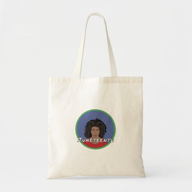 Black Girl Juneteenth Tote Bag (Front)