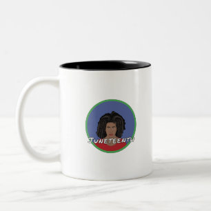 Black Girl Juneteenth Two-Tone Coffee Mug