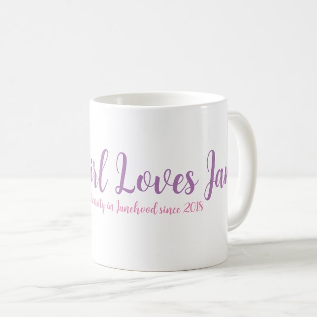 Black Girl Loves Jane Classic Mug in White (Front Right)