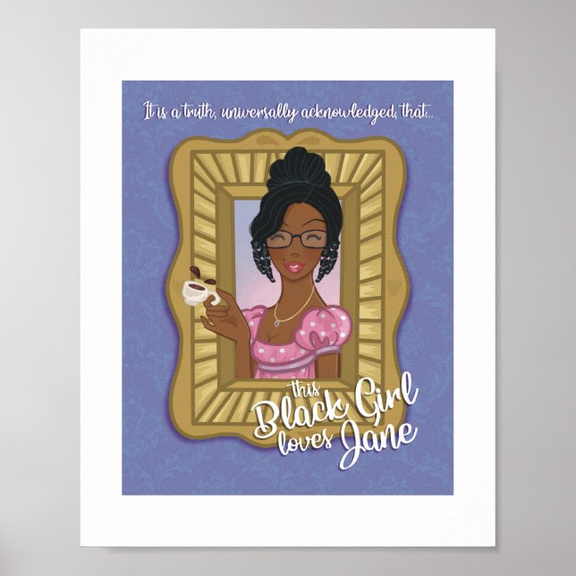 Black Girl Loves Poster in purple (matte) (Front)