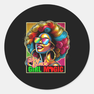 Black Girl Magic Africa Afro Black Queen Melanin S Classic Round Sticker