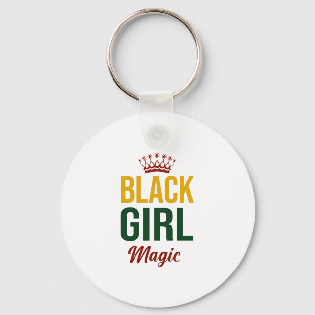 Black Girl Magic African American History Month.pn Key Ring (Front)