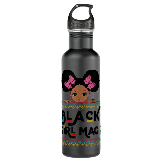Black Girl Magic African American Melanin Kids Tod 710 Ml Water Bottle (Front)