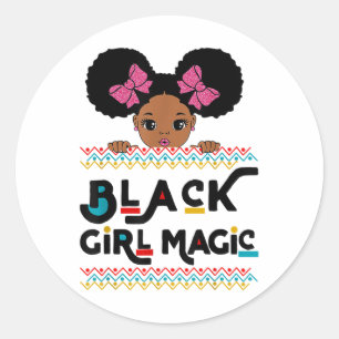 Black Girl Magic African American Melanin Kids Tod Classic Round Sticker