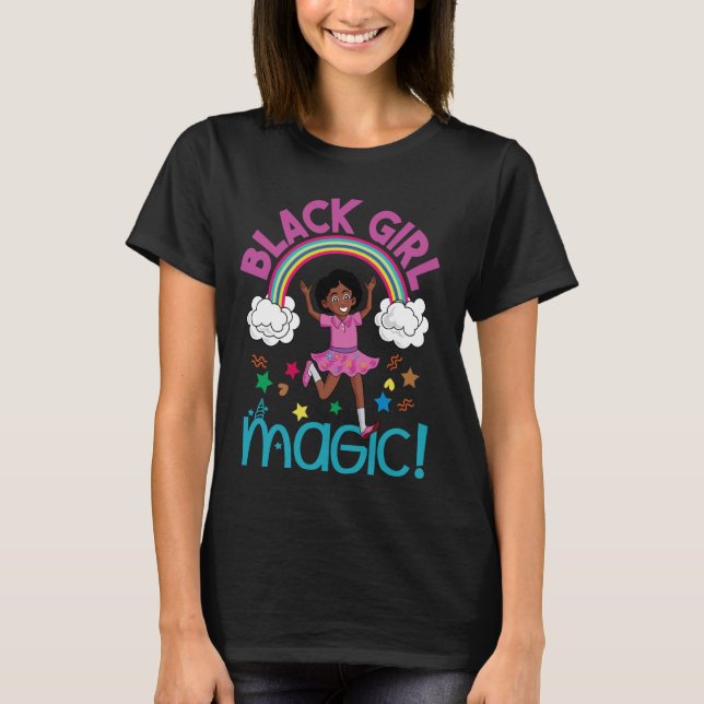 Black Girl Magic African American Melanin Kids Tod T-Shirt (Front)