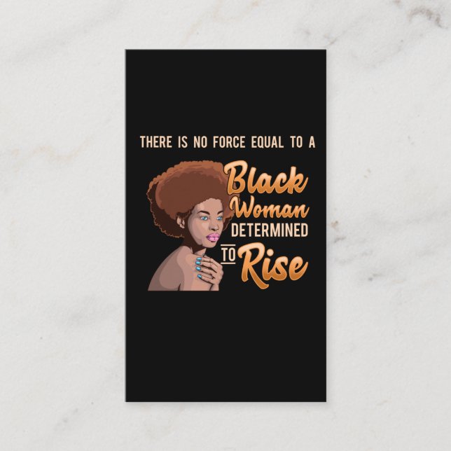 Black Girl Magic African Queen Determined To Rise Business Card (Front)