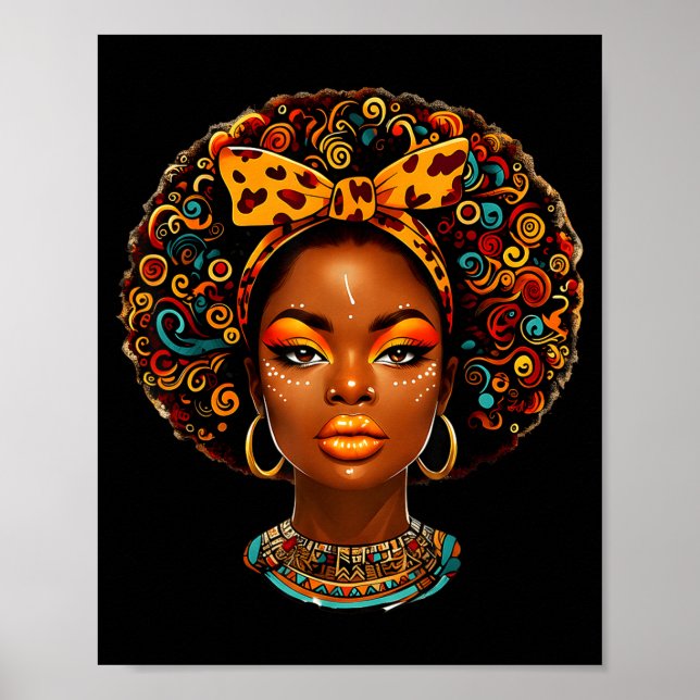Black Girl Magic Afro Melanin Queen African Americ Poster (Front)