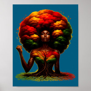 Black girl magic afro melanin queen african poster