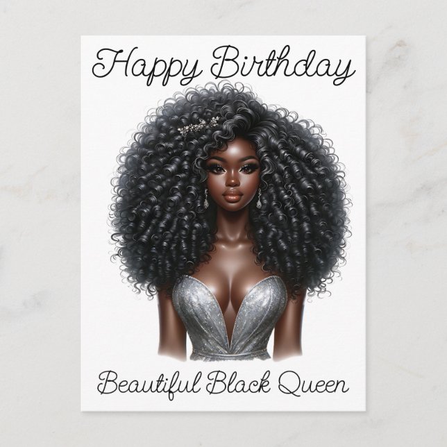 Black Girl Magic Birthday Sista Melanin Woman Holiday Postcard (Front)