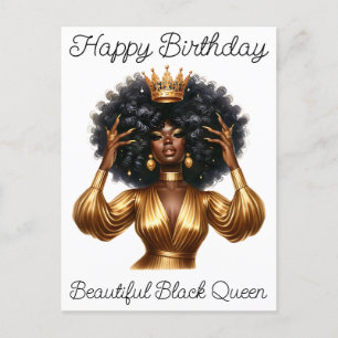 Black Girl Magic Birthday Sista Melanin Woman Holiday Postcard