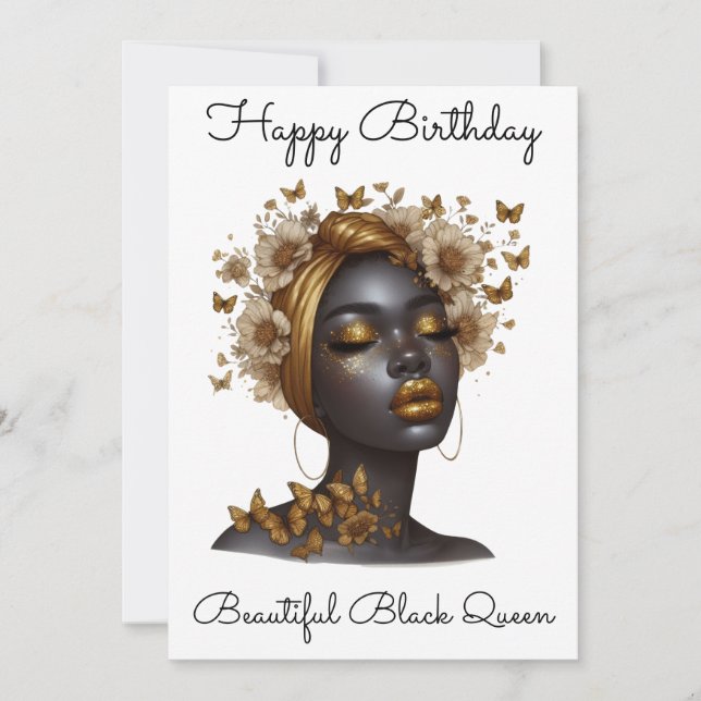 Black Girl Magic Birthday Sista Melanin Woman Invitation (Front)