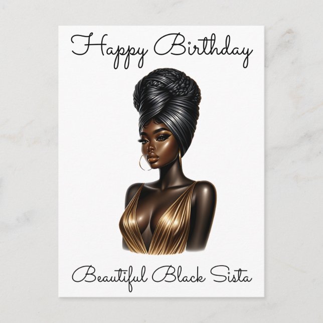Black Girl Magic Birthday Sista Melanin Woman Post Holiday Postcard (Front)