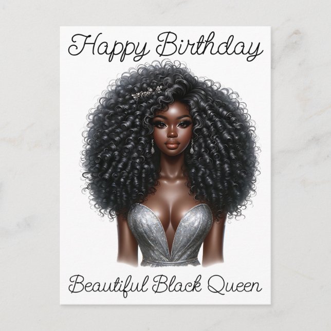 Black Girl Magic Birthday Sista Melanin Woman Postcard (Front)