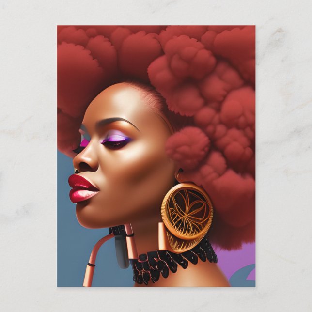 Black Girl Magic Birthday Sista Melanin Woman Postcard (Front)