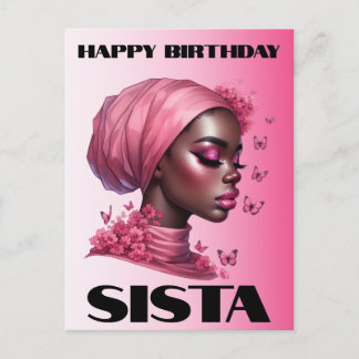 Black Girl Magic Birthday Sista Melanin Woman Postcard