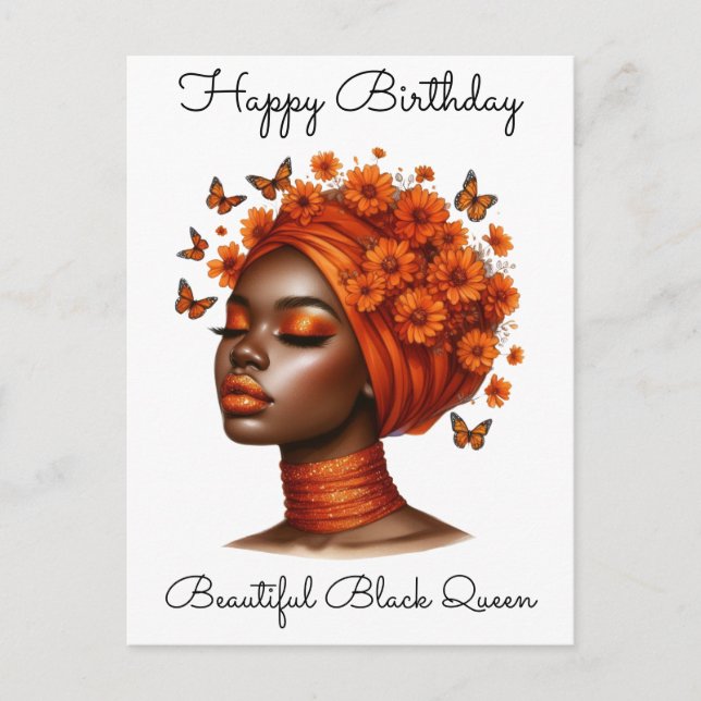 Black Girl Magic Birthday Sista Melanin Woman Postcard (Front)